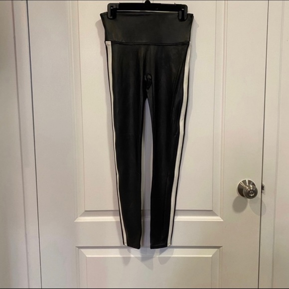 Spanx Faux Leather Side Stripe Leggings - Picture 8 of 9
